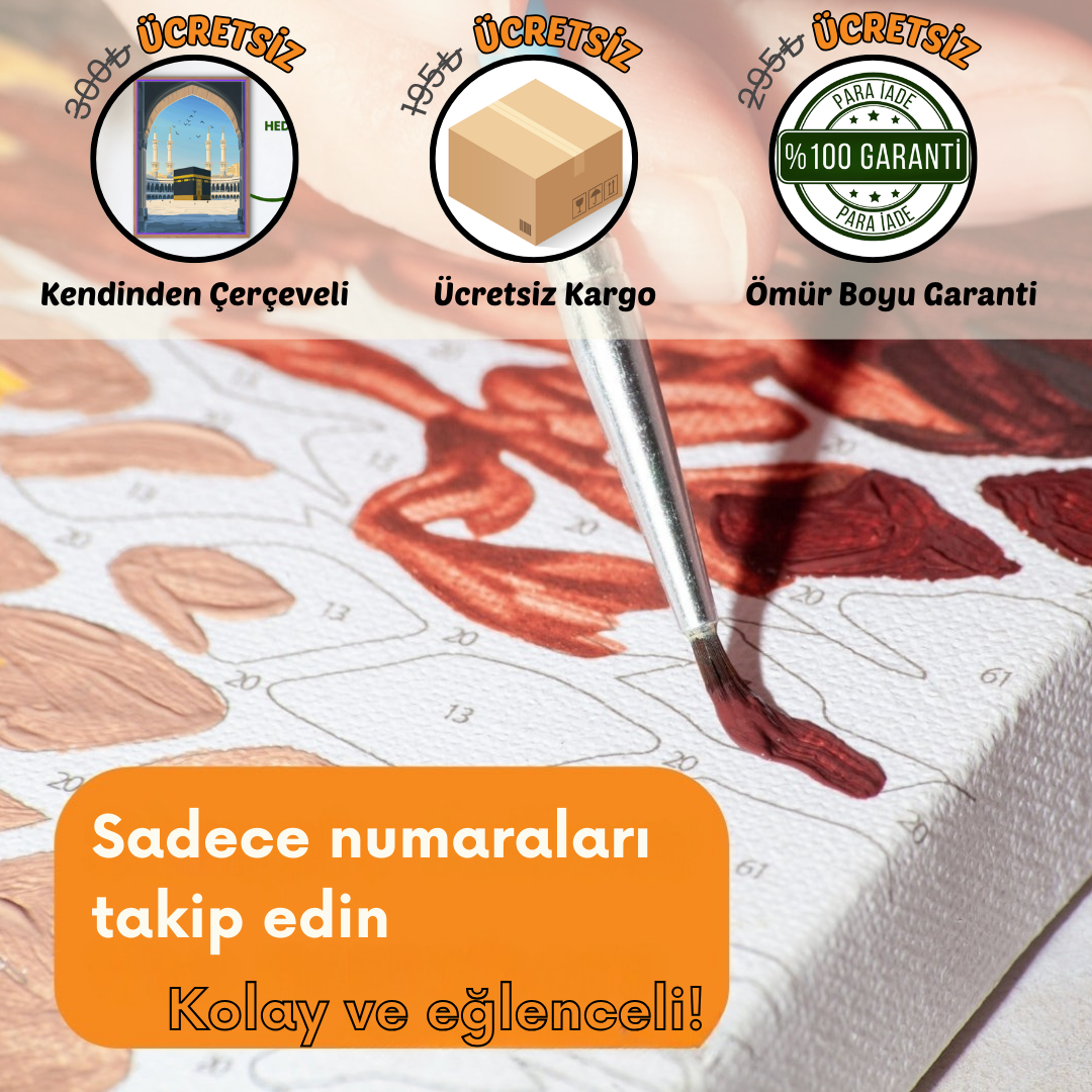 İslami eserler kolay tuval serisi